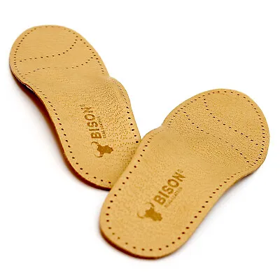 Orthotic Natural Leather Flat Feet INSOLES Metatarsal Arch Support > BISON < • £7.99
